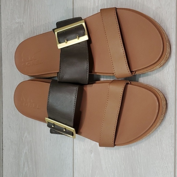 Sorel Women Roaming Buckle Slide Comfort Platform Leather Sandals shoes 10 - Picture 4 of 12